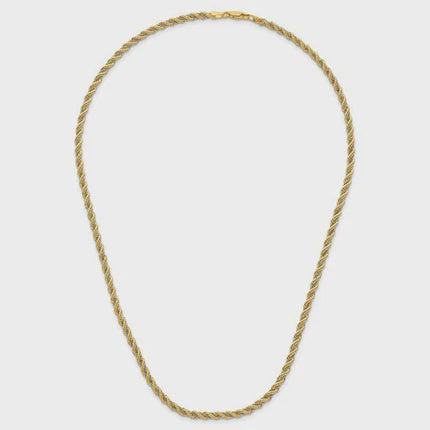 10KT Solid Two Tone Gold 2.5 MM Rope Chain