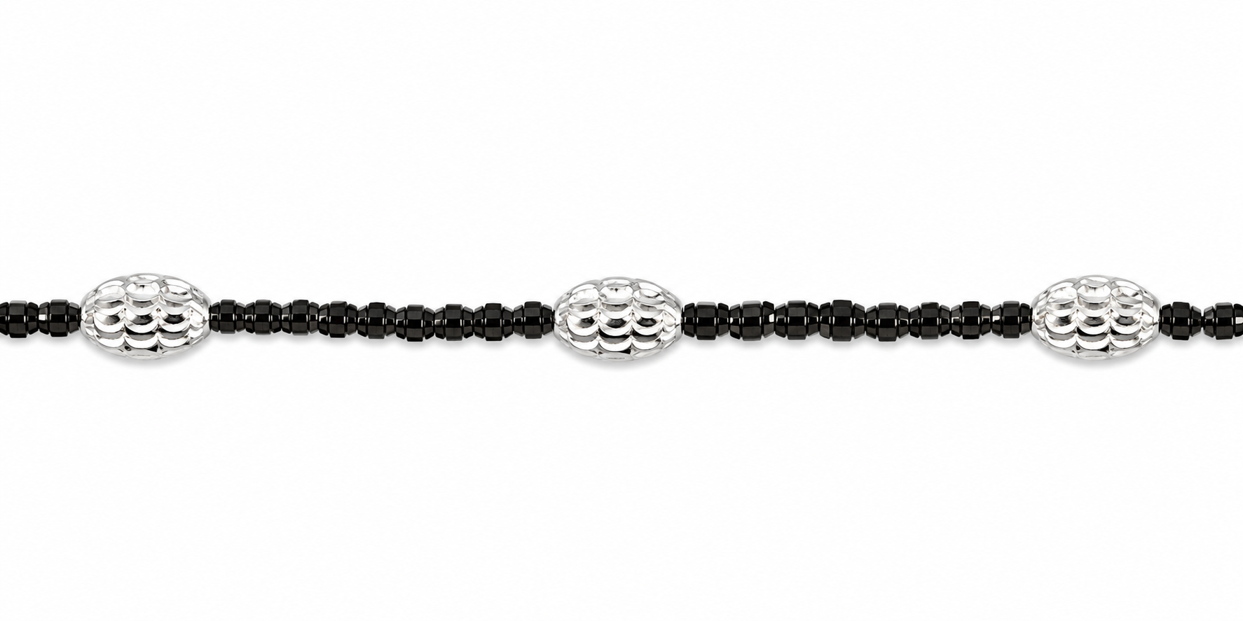 14KT Two Tone Moon Bead Link Necklace