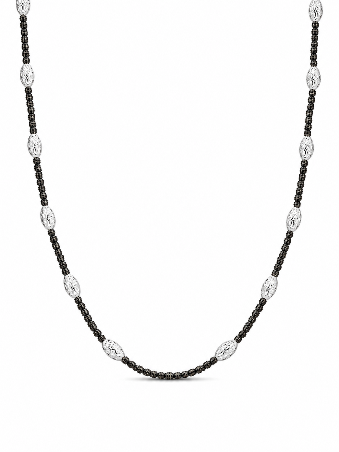 14KT Two Tone Moon Bead Link Necklace