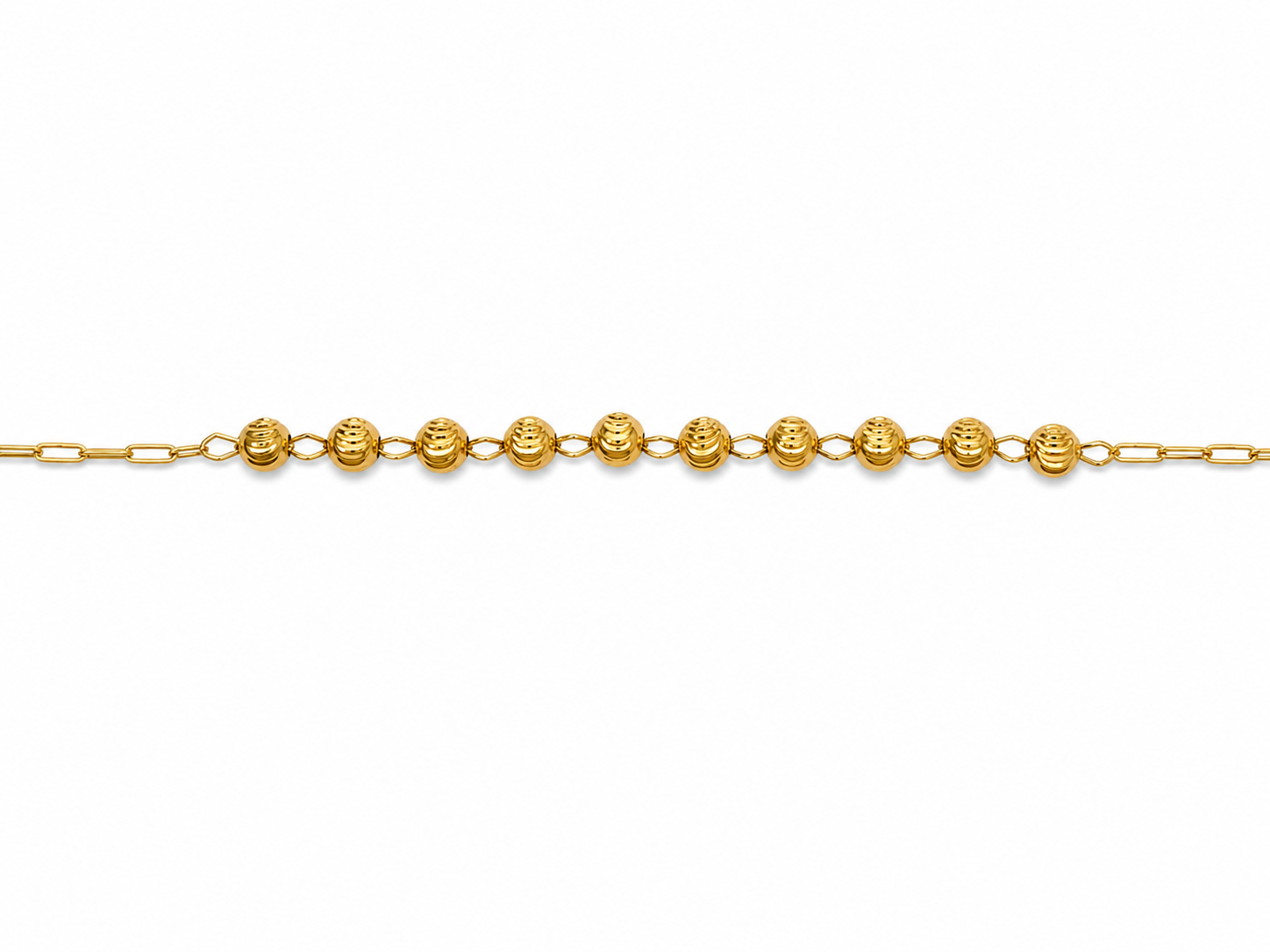 10KT Yellow Gold 3 MM Rosary Bead Necklace