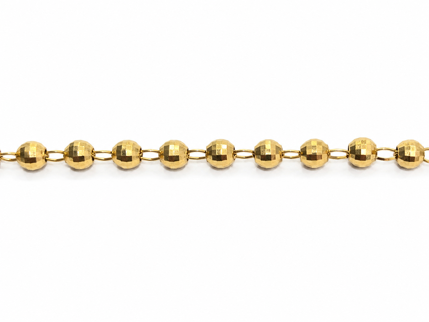14KT Yellow Gold 5 MM Rosary Style Necklace