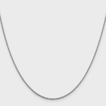14KT Solid White Gold 1 MM Rope Chain
