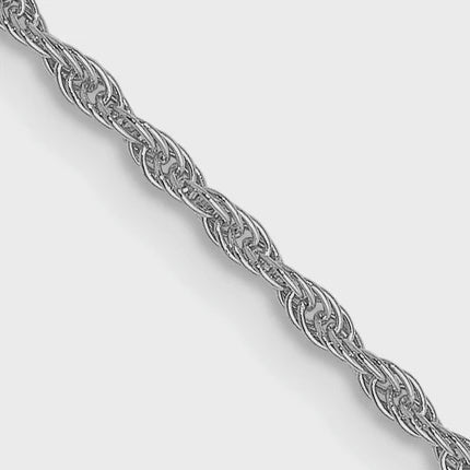 14KT Solid White Gold 1 MM Rope Chain