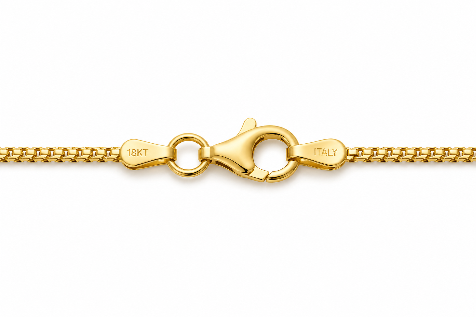 18KT Yellow Gold 1 MM Diamond Cut Franco Link Chain