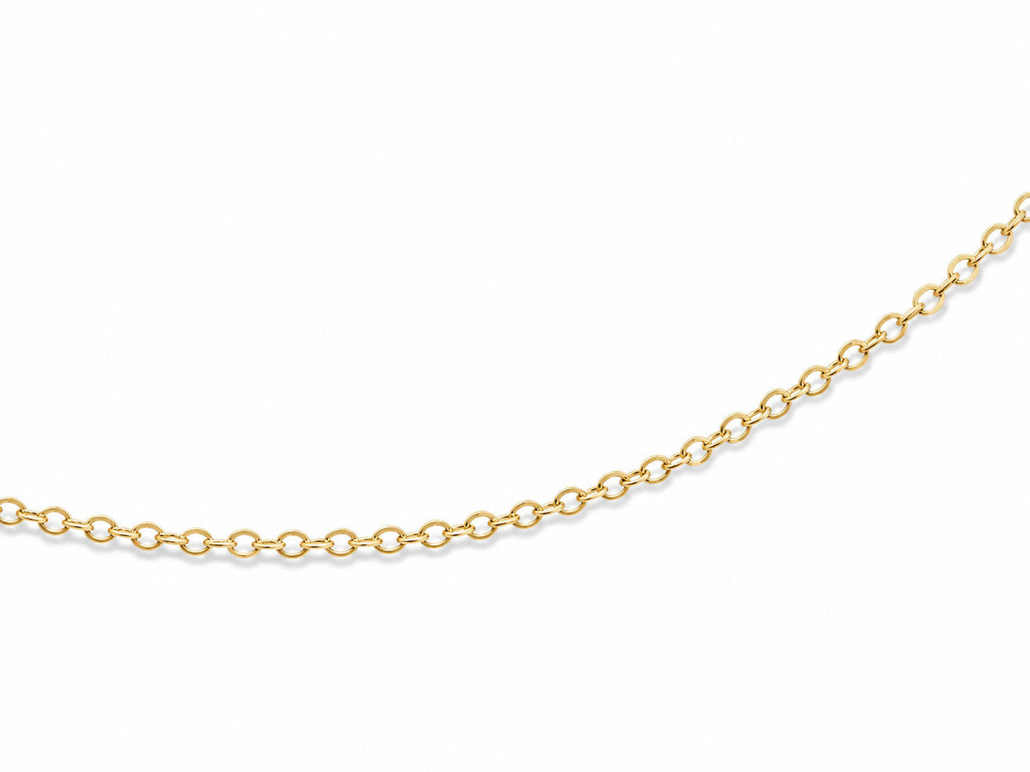 14KT Hollow Yellow Gold Thin Crystal Designer Necklace