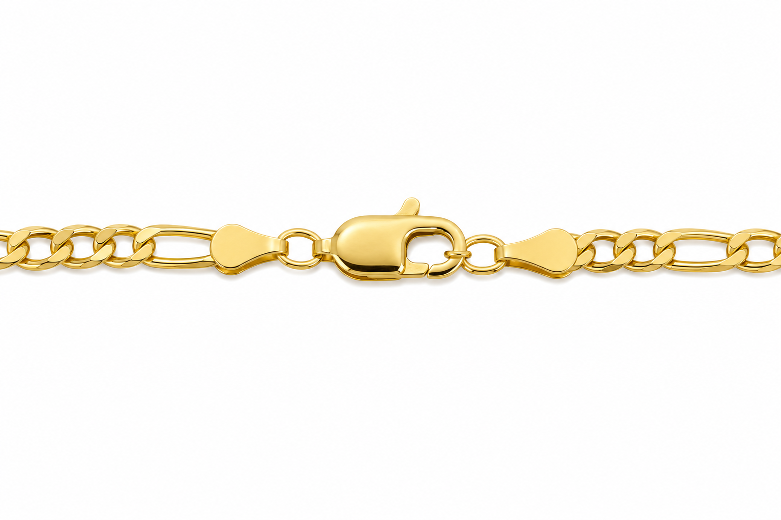 10KT Solid Yellow Gold 3 MM Figaro Link Chain