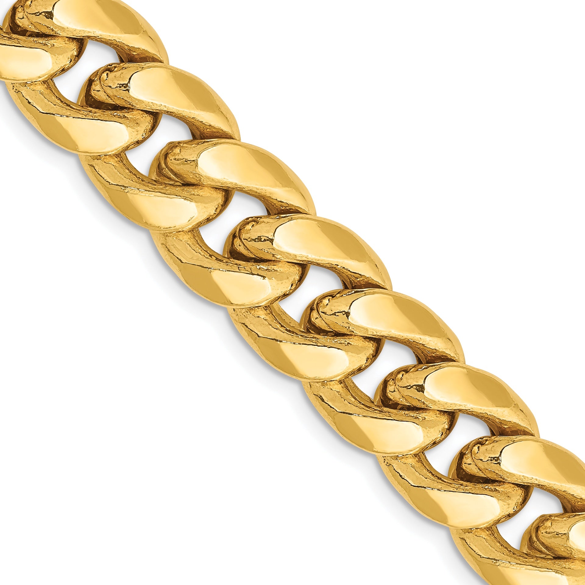 10KT Hollow Yellow Gold 6.5 MM Cuban Link Chain