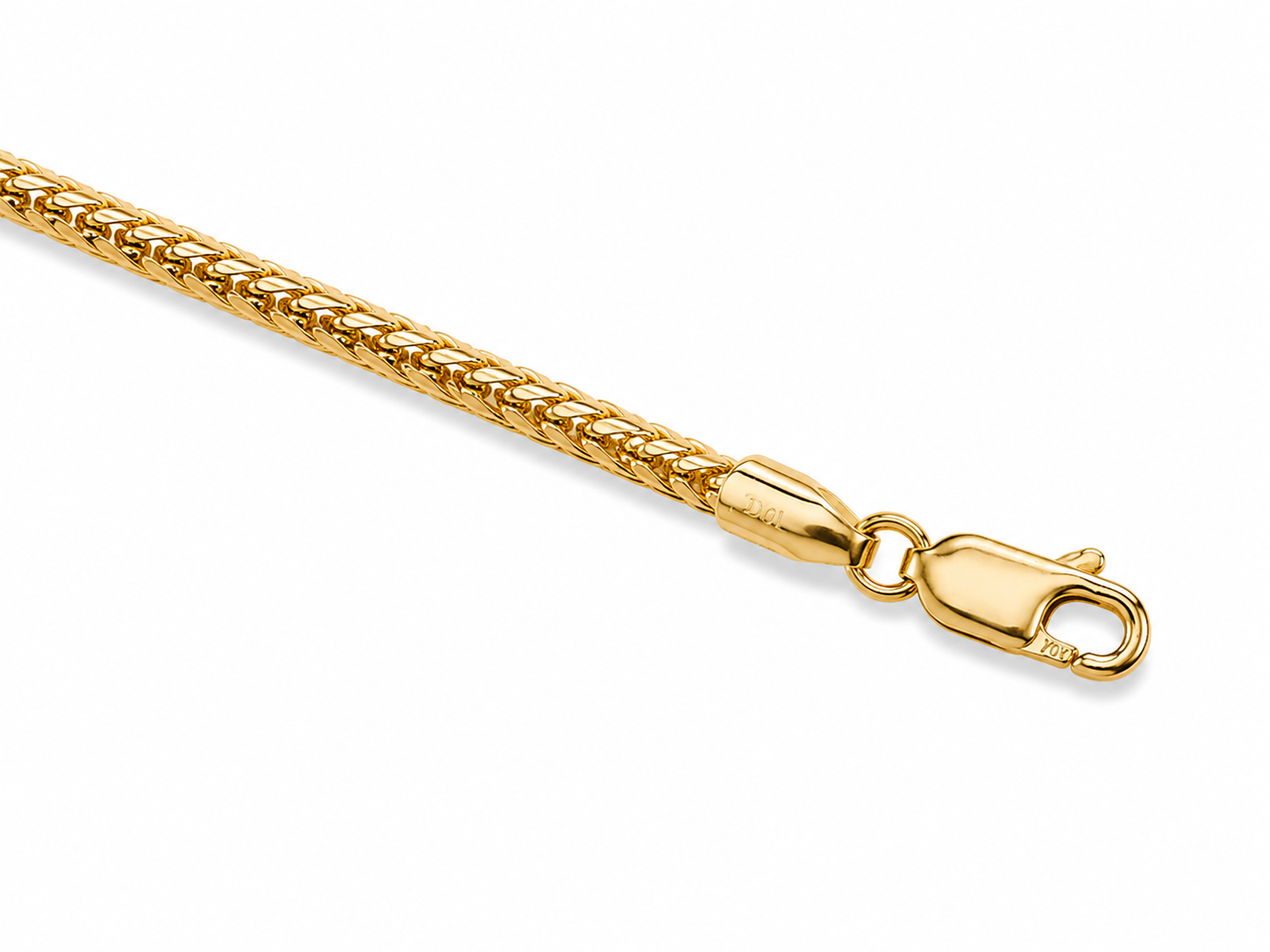 10KT Solid Yellow Gold 2.5 MM Rope Bracelet