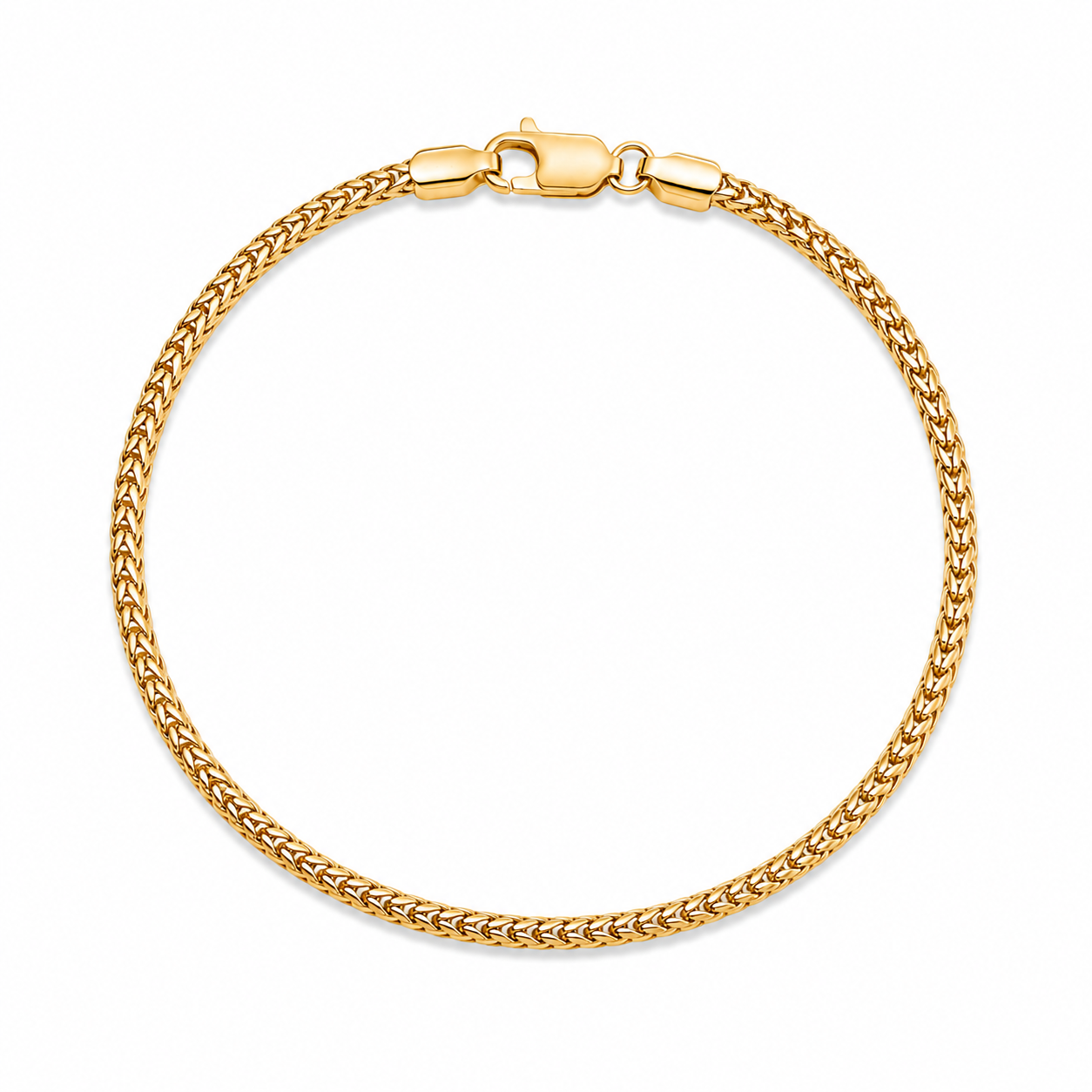 10KT Solid Yellow Gold 2.5 MM Rope Bracelet