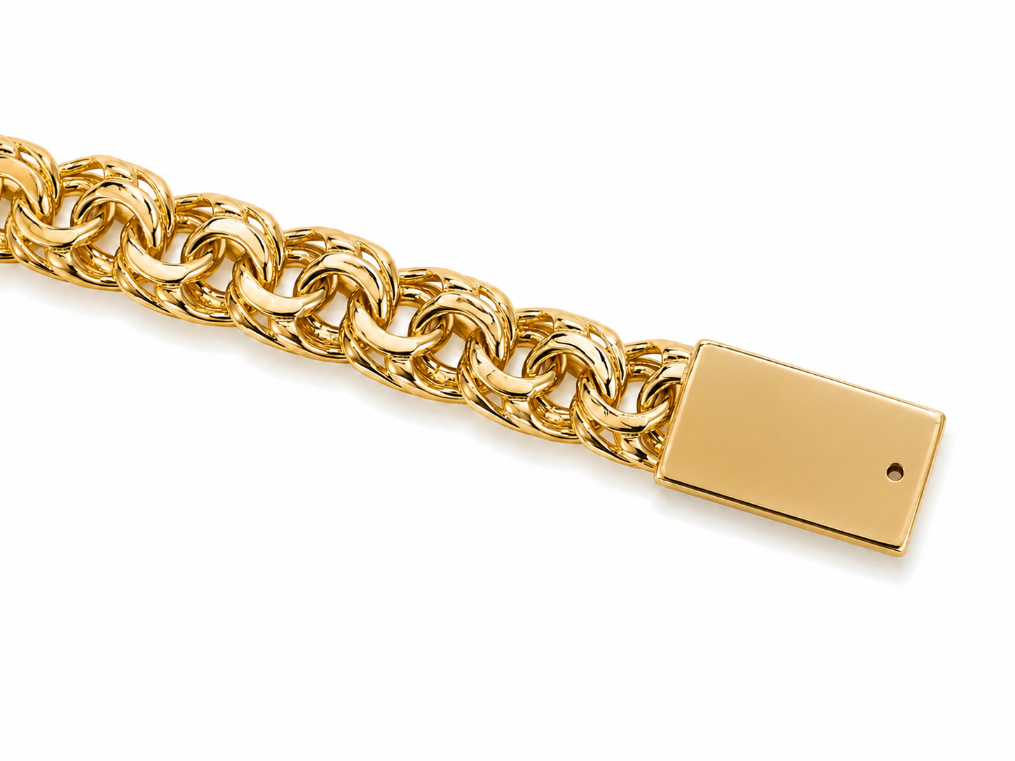 14KT Solid Yellow Gold 13.5mm Chino Link Bracelet