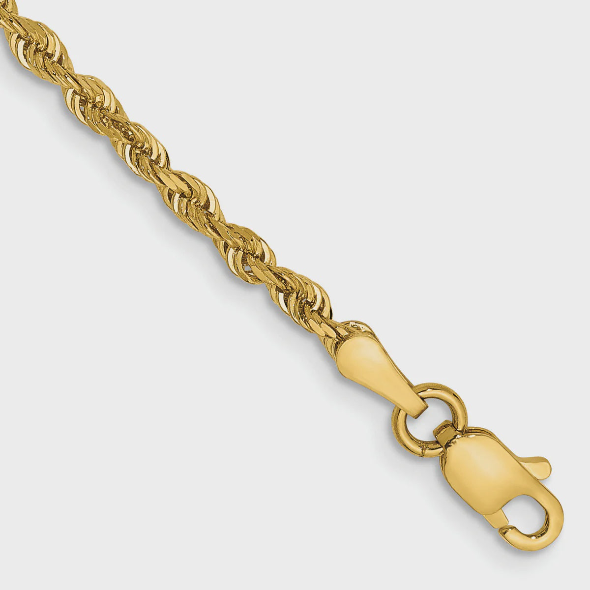 14KT 3 MM Solid Yellow Gold Rope Bracelet