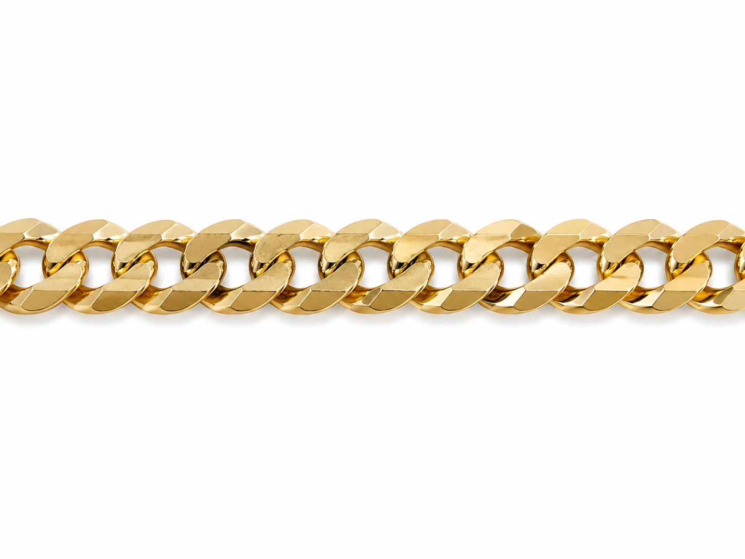 10KT Solid Yellow Gold 9.5 MM Cuban Link Bracelet