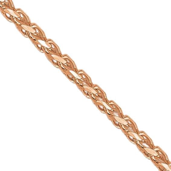 10KT Solid Rose Gold 1 MM Franco Link Chain