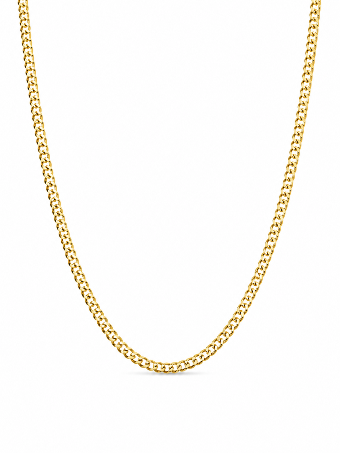 14KT Hollow Yellow Gold 2.5 MM Diamond Cut Cuban Link Chain