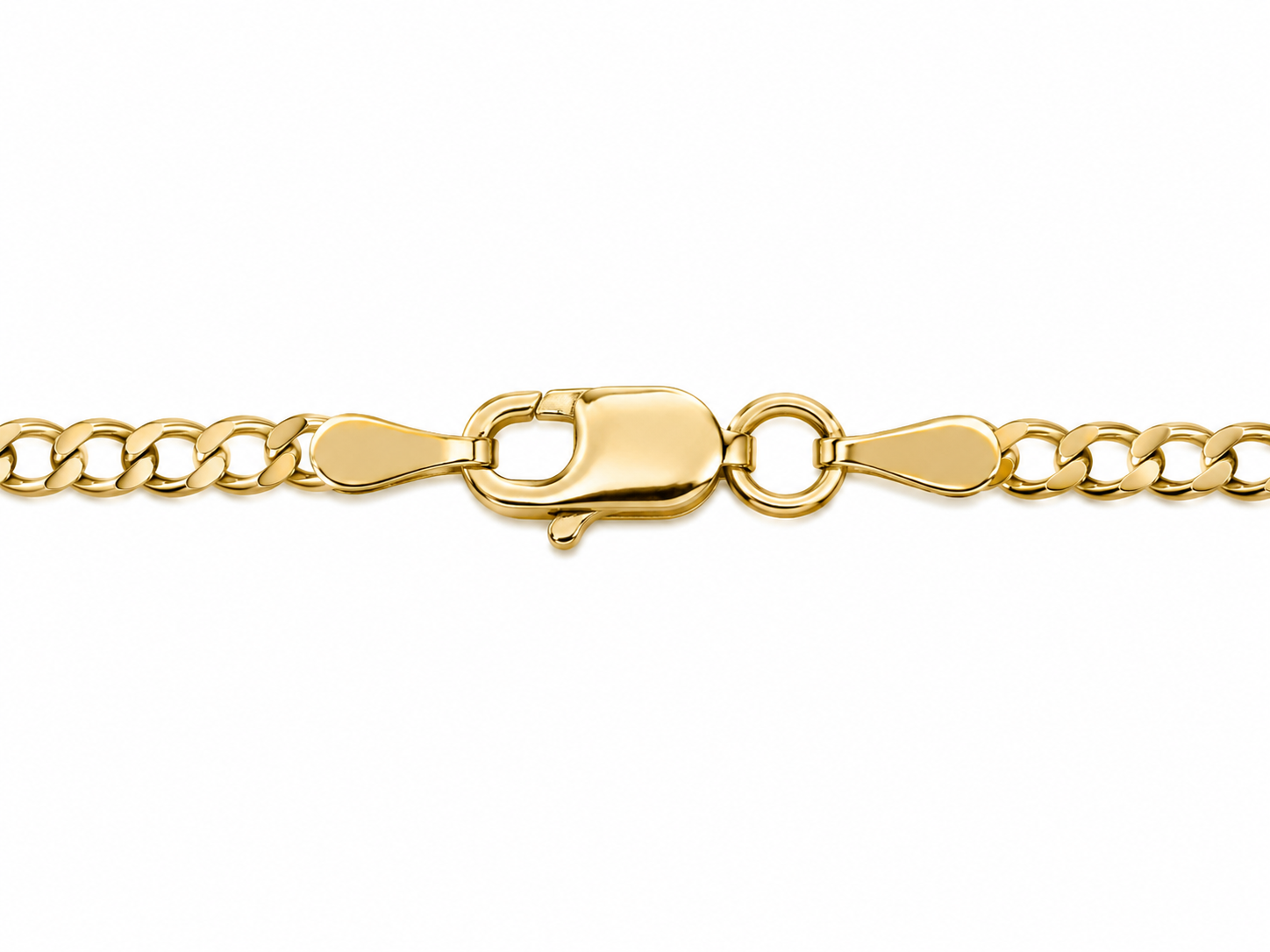 10KT Hollow Yellow Gold 2 MM Cuban Link Chain
