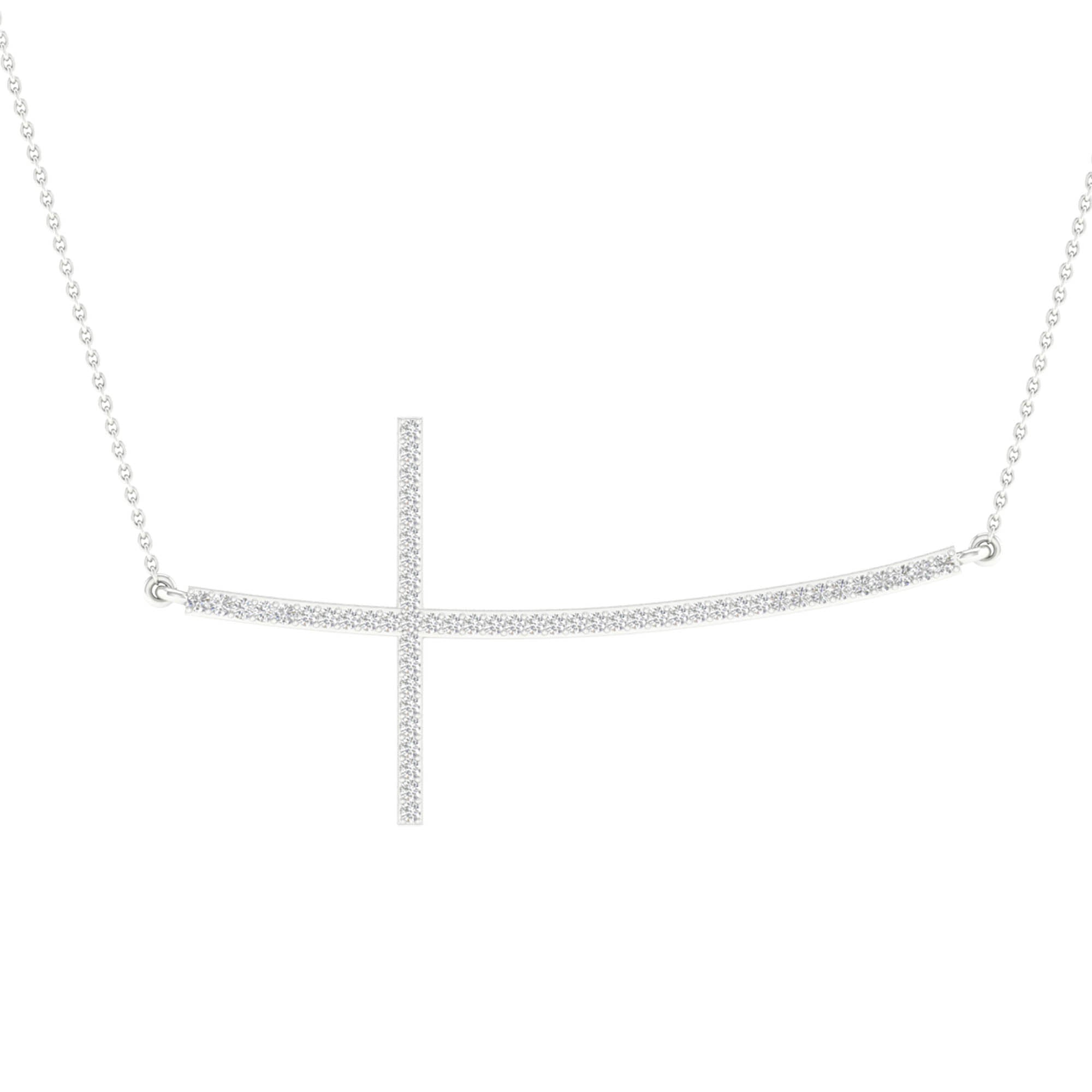 14K White Gold Beautiful 0.15Ct Diamond Neckalce