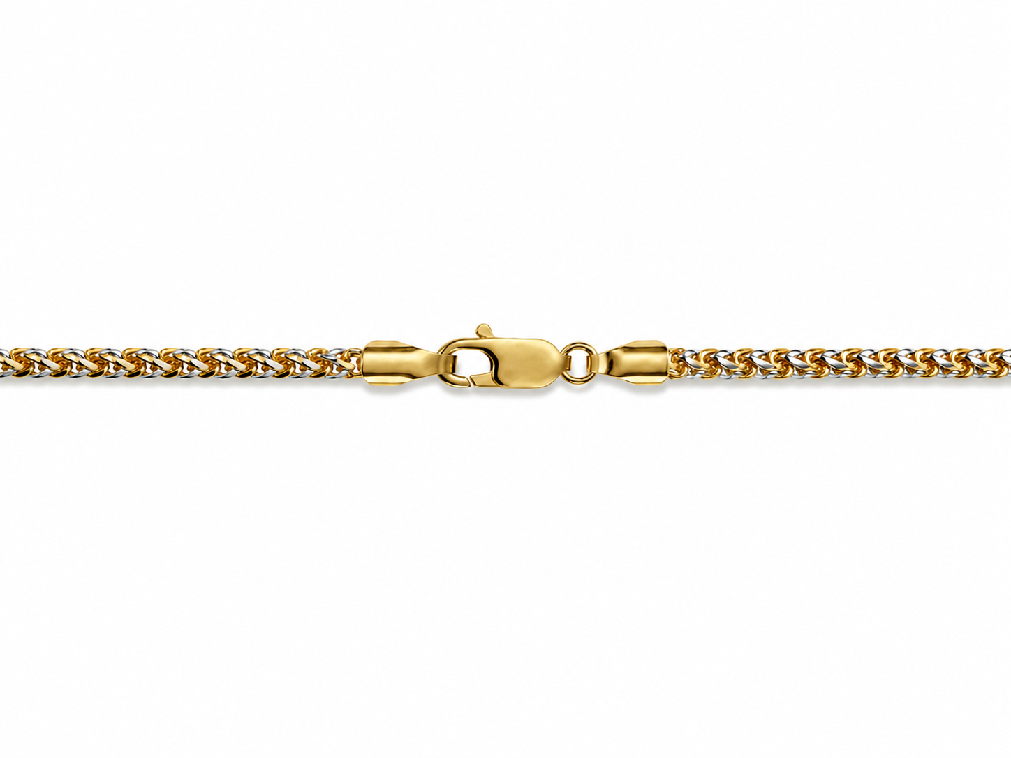 10KT Solid Yellow Gold 1.5 MM Diamond Cut Franco Link Chain