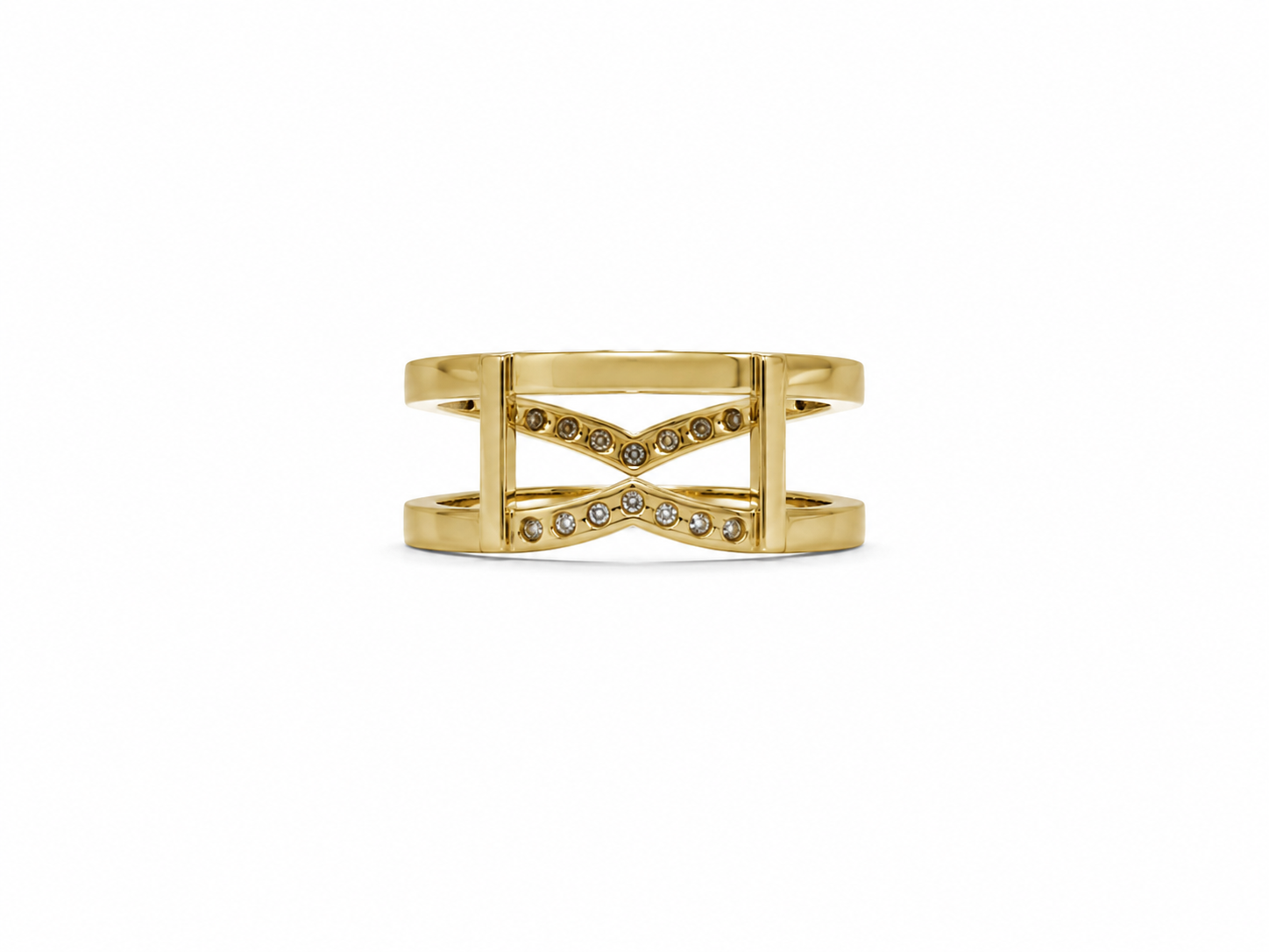 10KT Yellow Gold  0.15 CTW Diamond  Ring Guard [K12H]