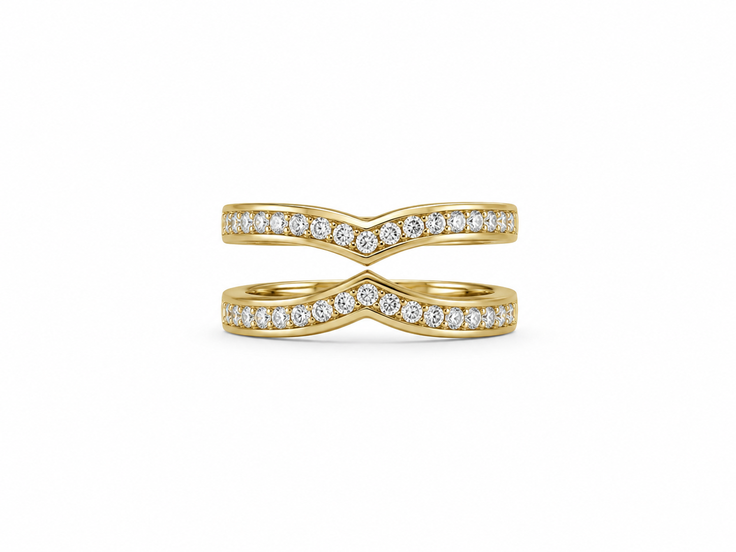 10KT Yellow Gold 0.15 CTW Diamond Ring Guard [K12H]