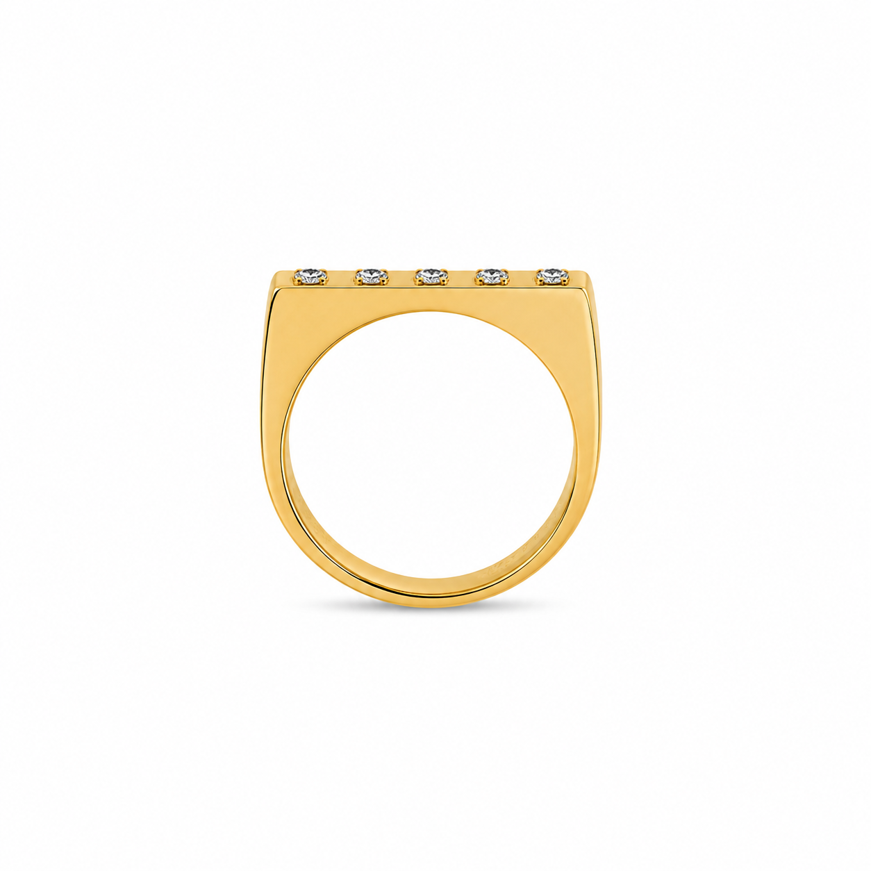 10KT Yellow Gold 0.05 CTW Mom Diamond Ring [K8H]