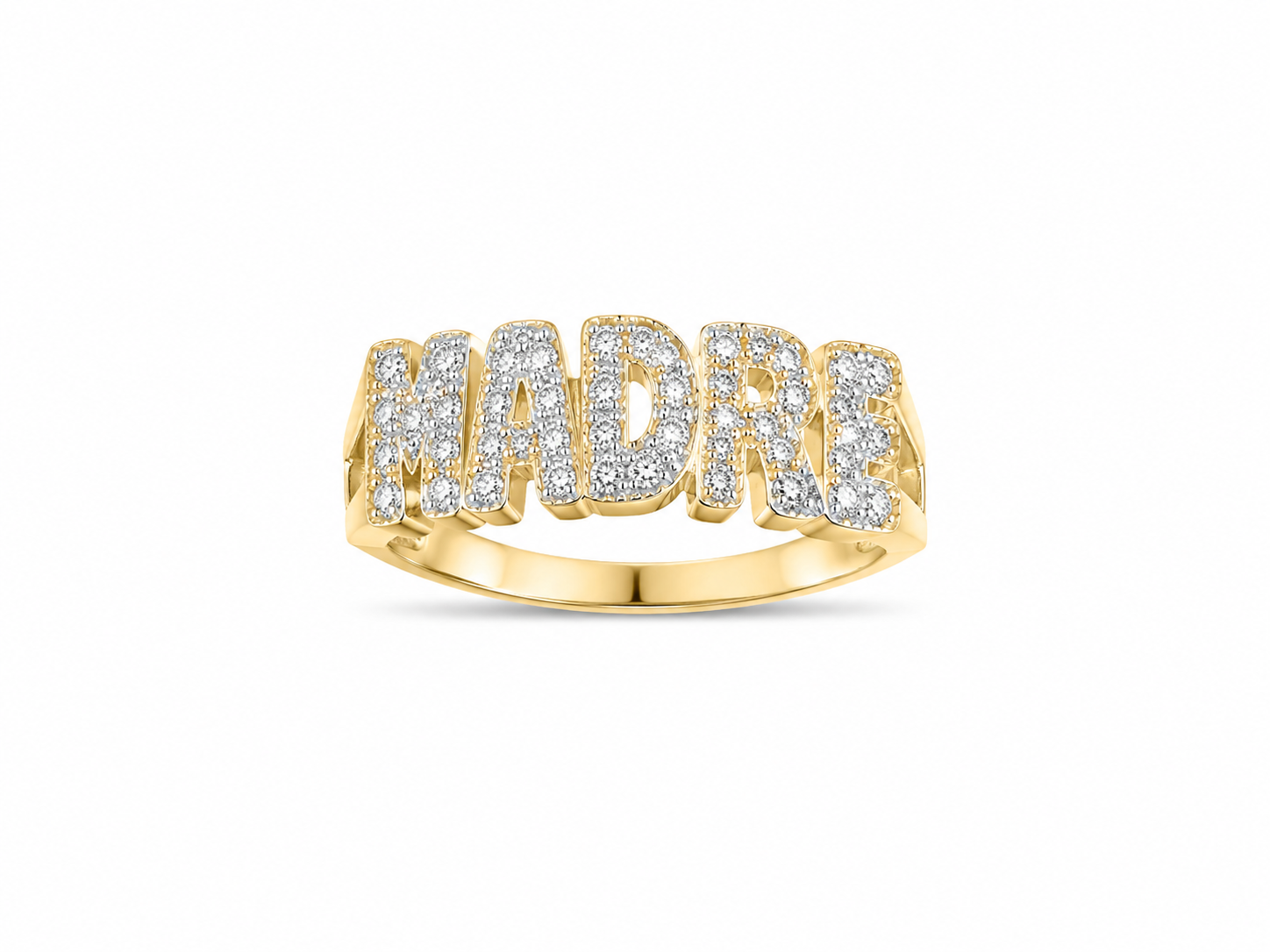 10KT Yellow Gold 0.09 CTW Mom Diamond Ring [K12H]