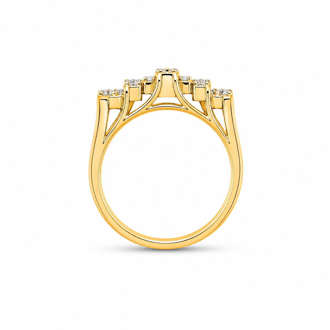 10KT Yellow Gold 0.09 CTW Mom Diamond Ring [K12H]