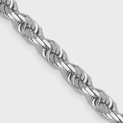 10KT Hollow White Gold 4 MM Rope Chain
