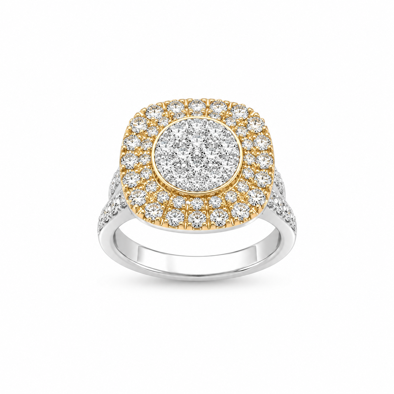 14KT Two Tone Gold 2.0 CTW Diamond Ladies Ring [K52H]