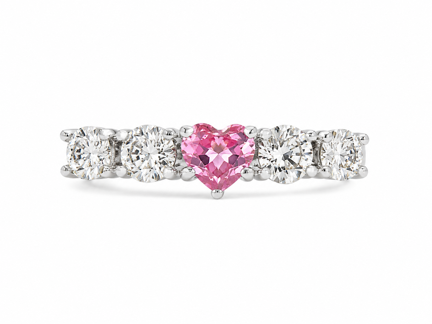 14KT White Gold 1.25 CTW 0.10 STW Pink Tourmaline Diamond Ring [K39H]