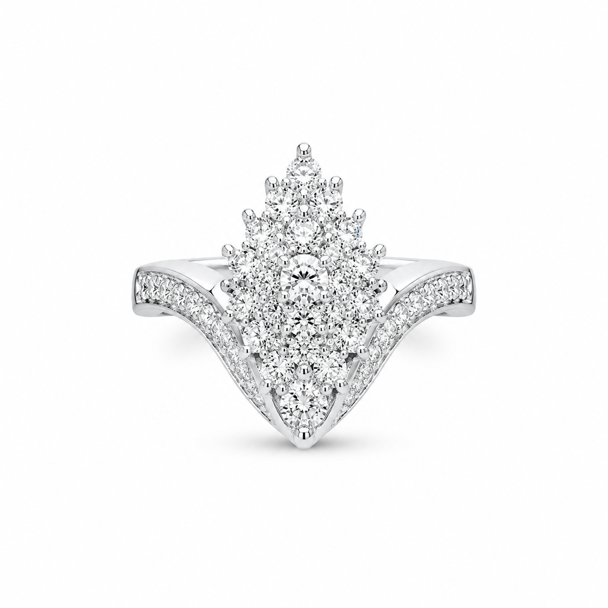 10KT White Gold 0.15 CTW Ladies Diamond Ring [K8H]