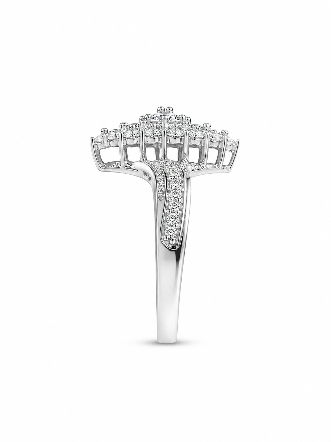 10KT White Gold 0.15 CTW Ladies Diamond Ring [K8H]