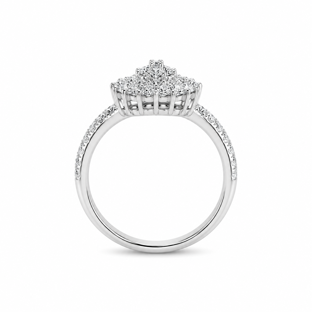 10KT White Gold 0.15 CTW Ladies Diamond Ring [K8H]