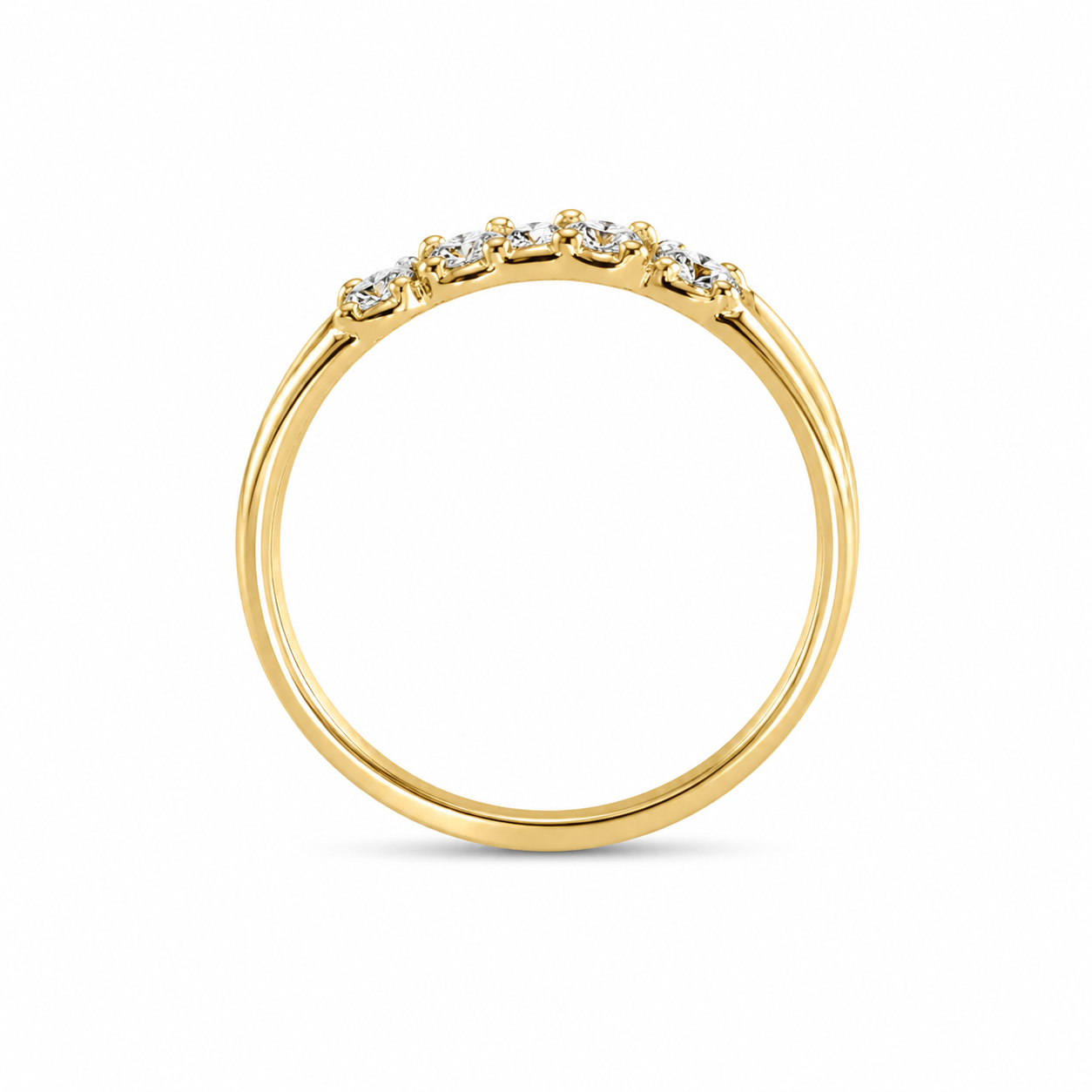 10KT Yellow Gold 0.01 CTW MOM Diamond Ring [K3H60]