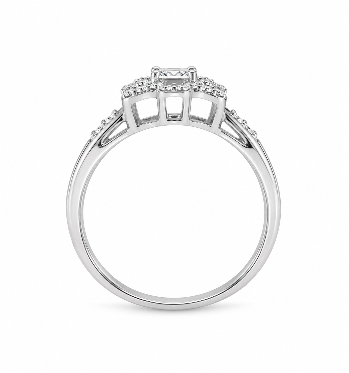 10KT White Gold 0.10 CTW Diamond Ring [K12H]