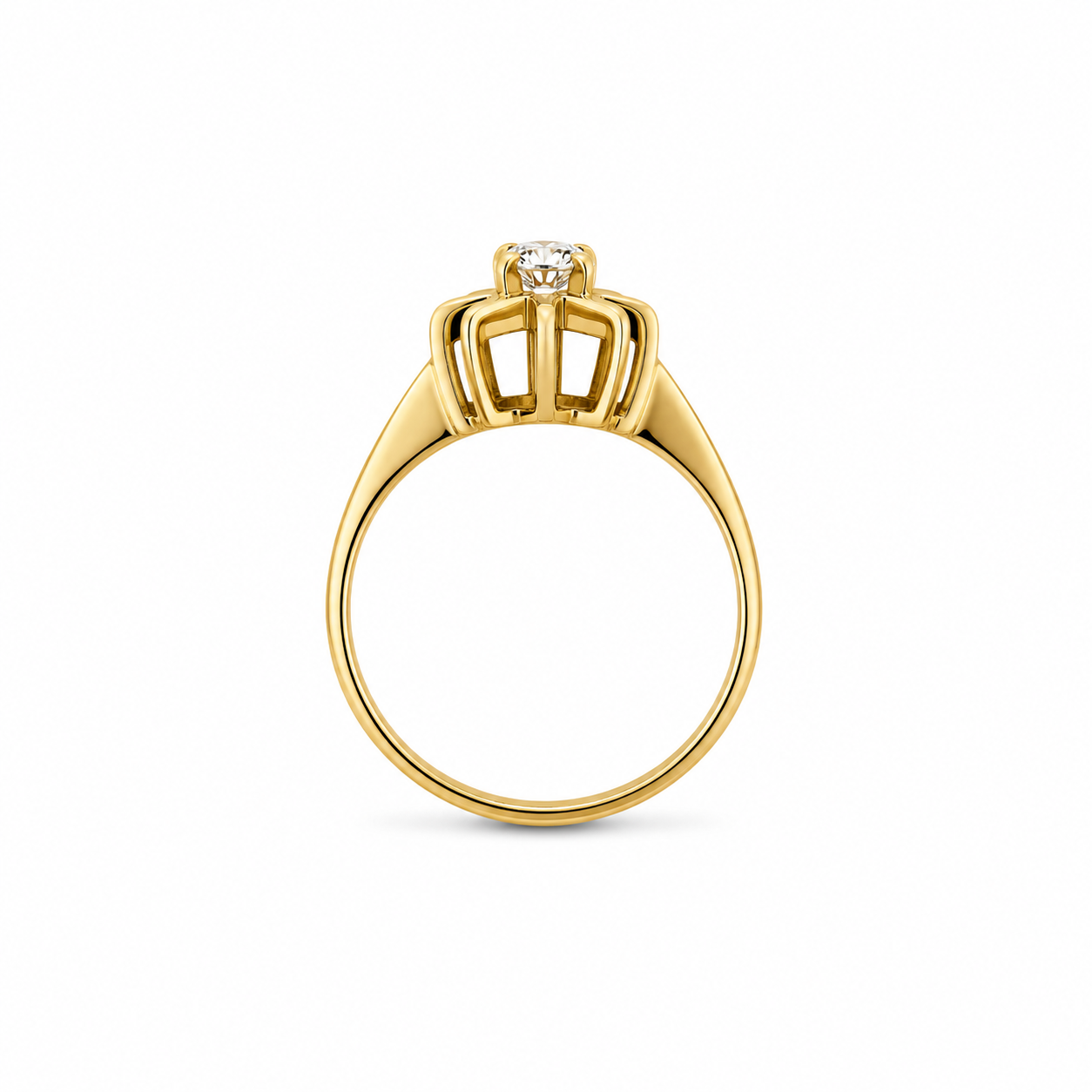 14KT Yellow Gold 0.25 CTW Diamond Ring [K17H]