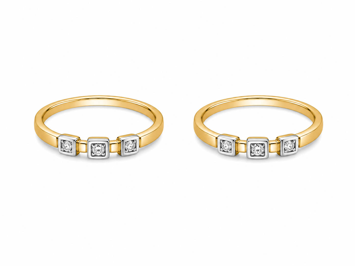 10KT Yellow Gold His And Her Band Set [A2B4 - K6H]