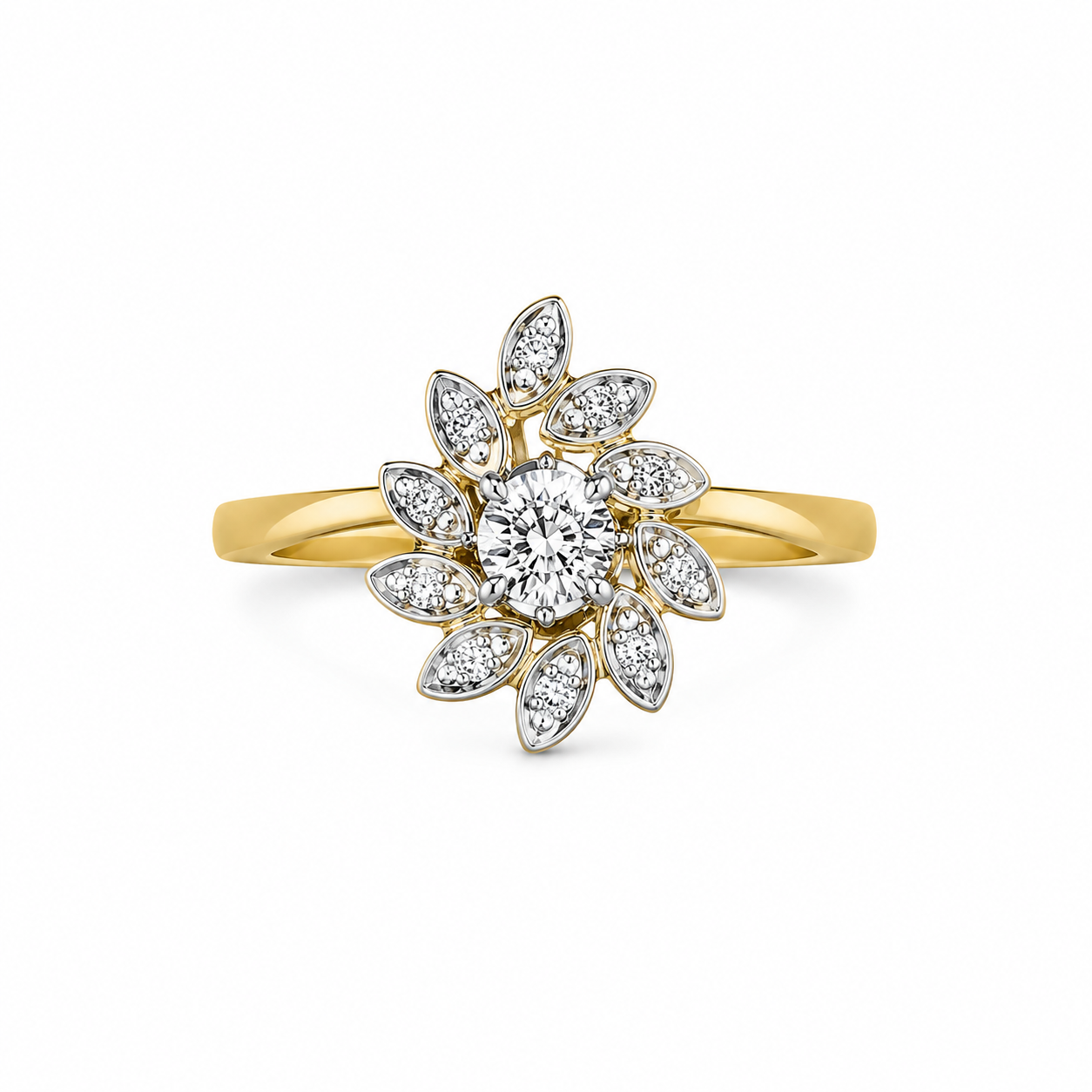 14KT Yellow Gold 0.25 CTW Diamond Ring [K17H]