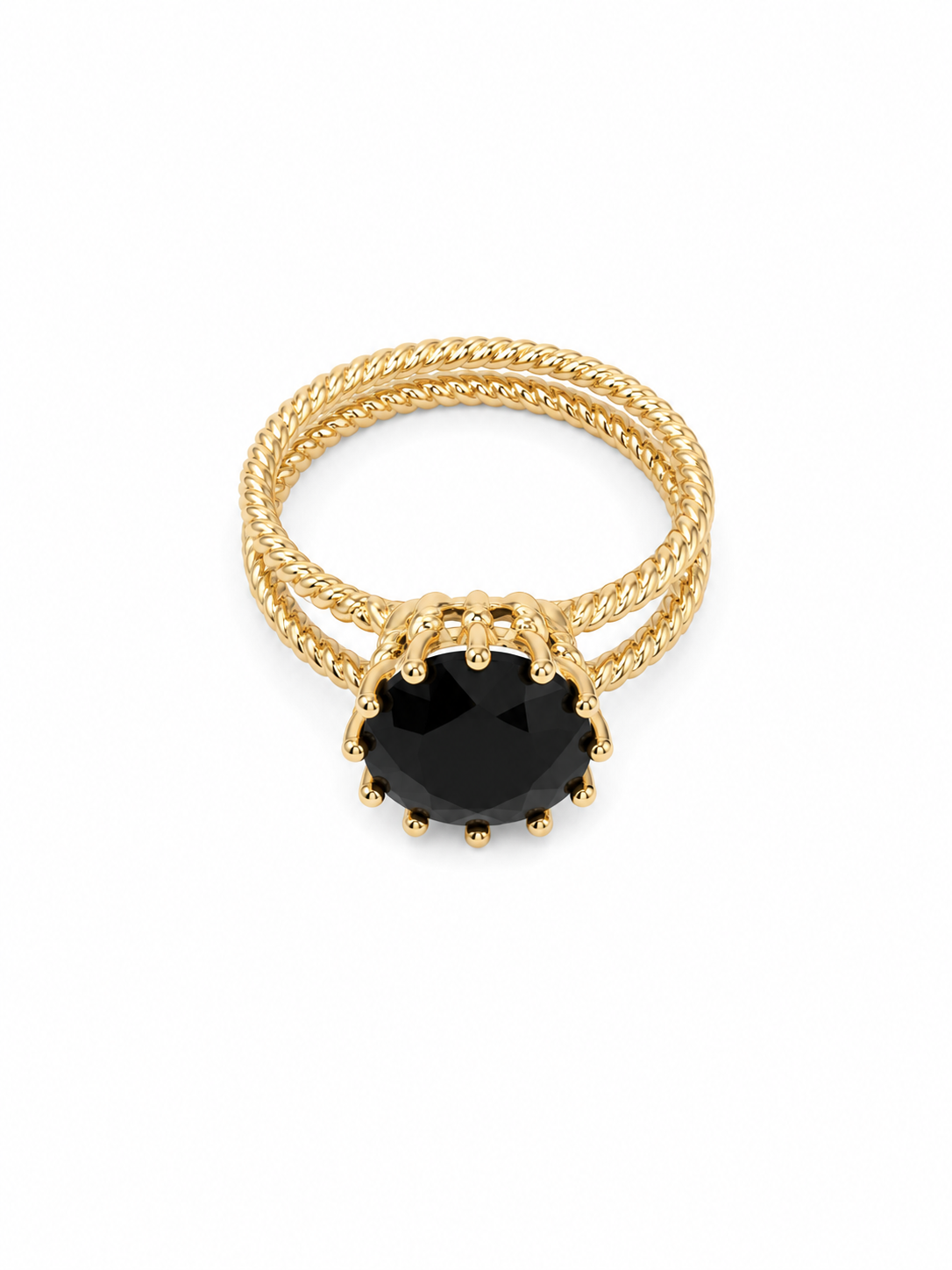 10KT Yellow Gold 4.00 STW Black Onyx Ring [A4B7 - K1T]