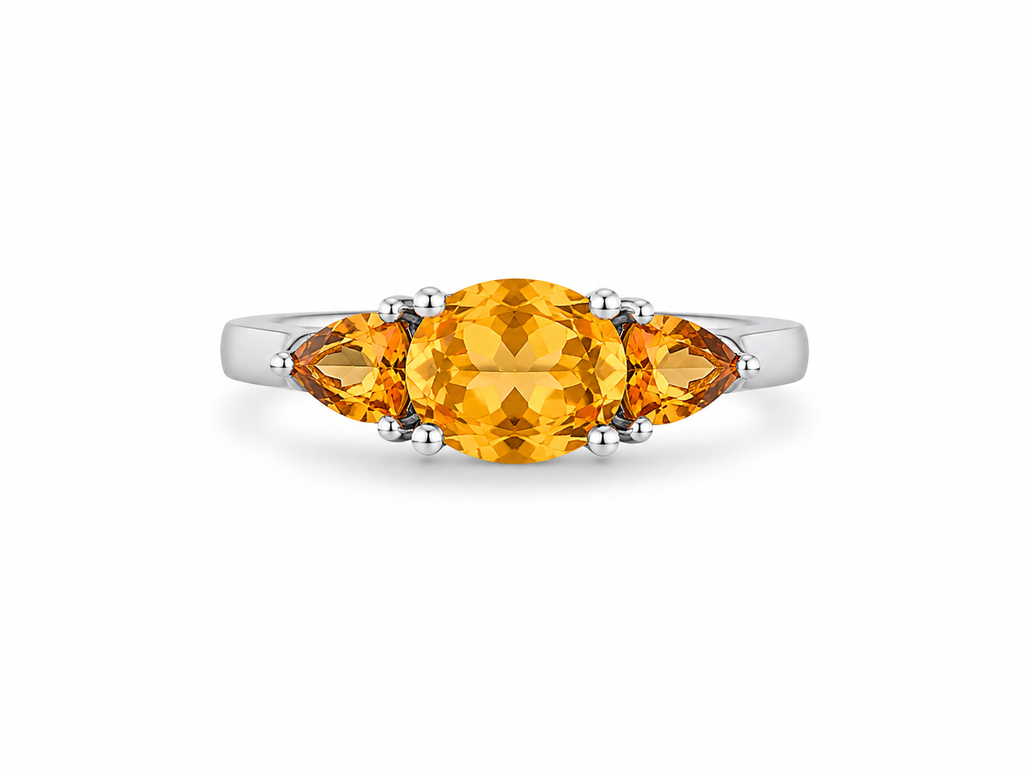 925 Sterling Silver 1.18 STW Citrine Ring [A2B5 -K1H50]