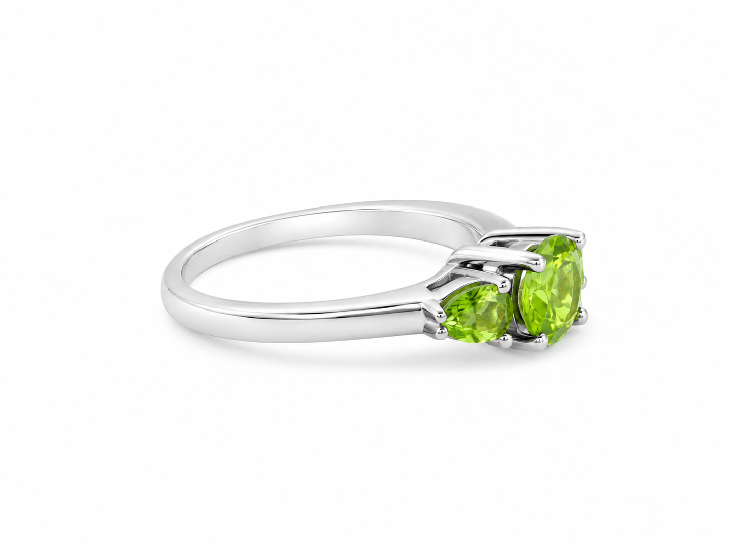 925 Sterling Silver 1.45 STW Peridot Ring [K1H50]