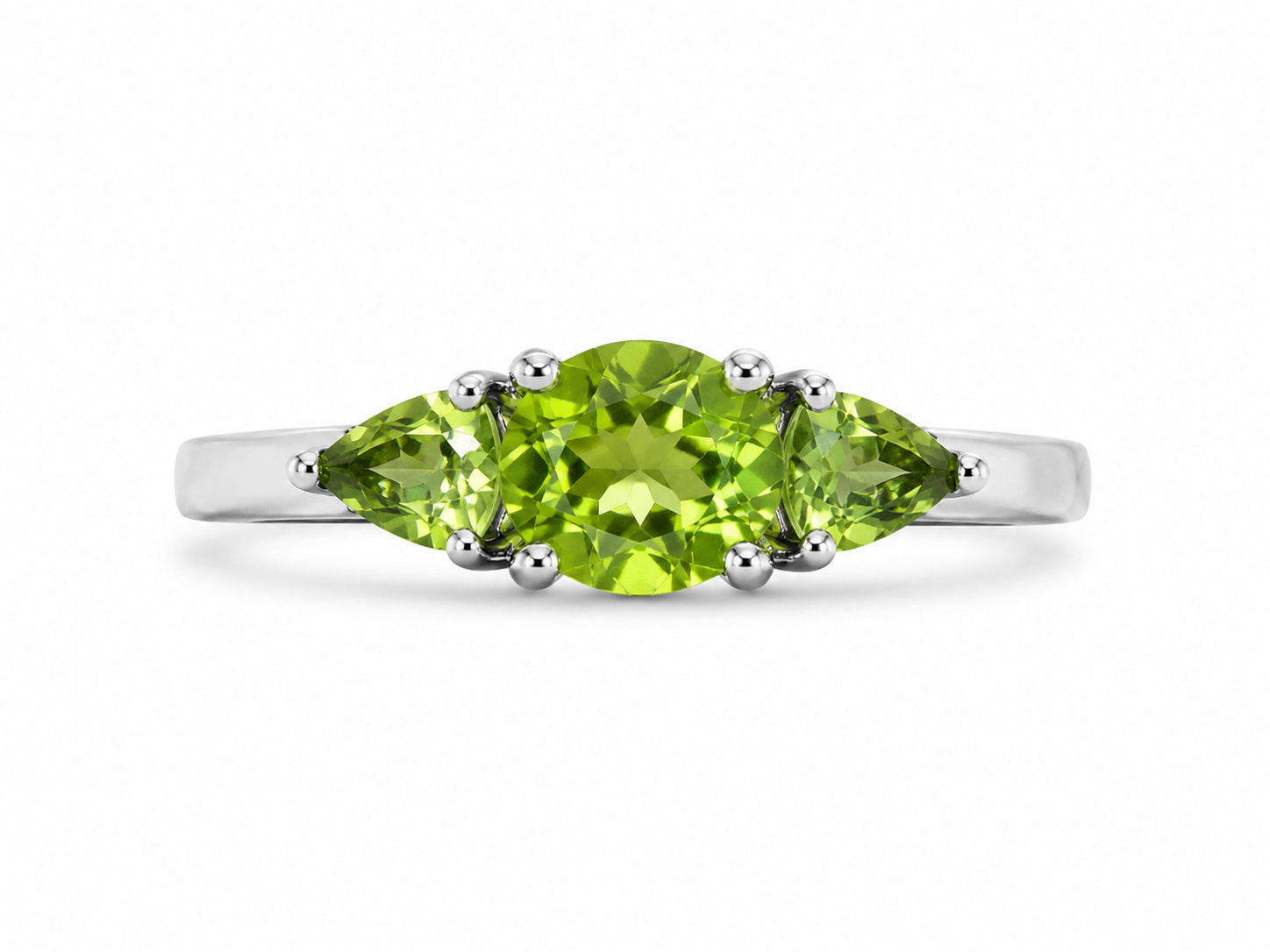 925 Sterling Silver 1.45 STW Peridot Ring [K1H50]