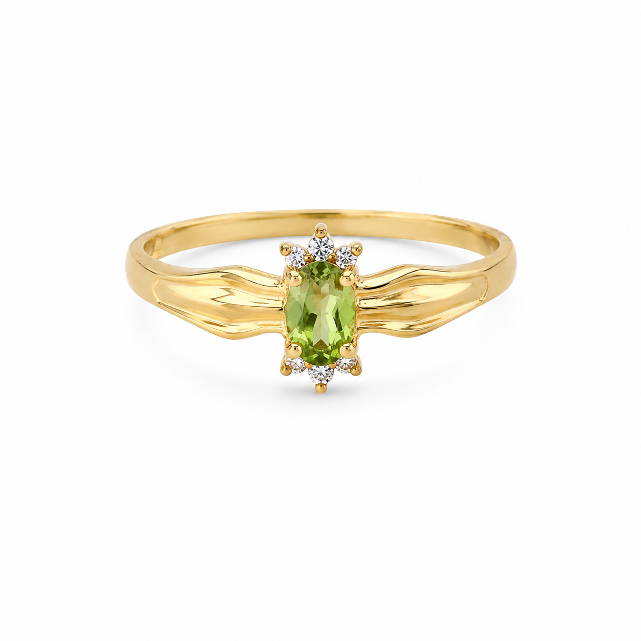 10KT Yellow Gold 0.30 STW Peridot Ring [A1B3 - K3H]