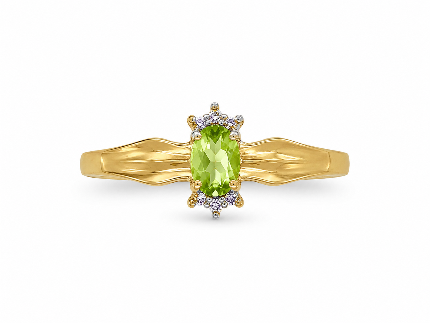 10KT Yellow Gold 0.30 STW Peridot Ring [A1B3 - K3H]