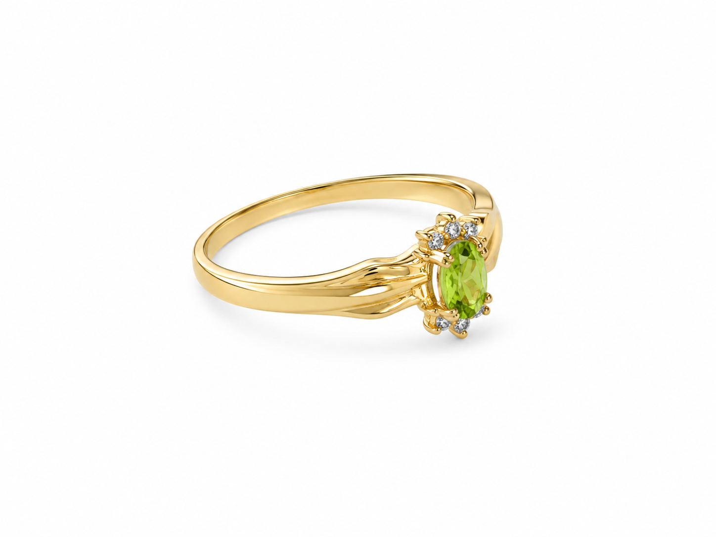 10KT Yellow Gold 0.30 STW Peridot Ring [A1B3 - K3H]