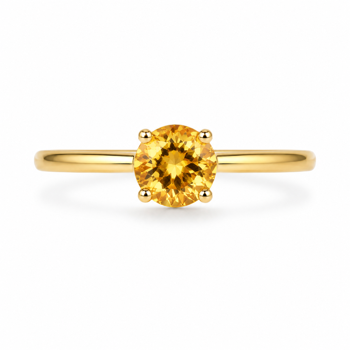 10KT Yellow Gold 0.75 STW Citrine Ring [K4H]