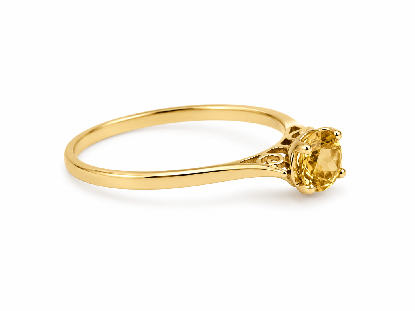 10KT Yellow Gold 0.75 STW Citrine Ring [K4H]