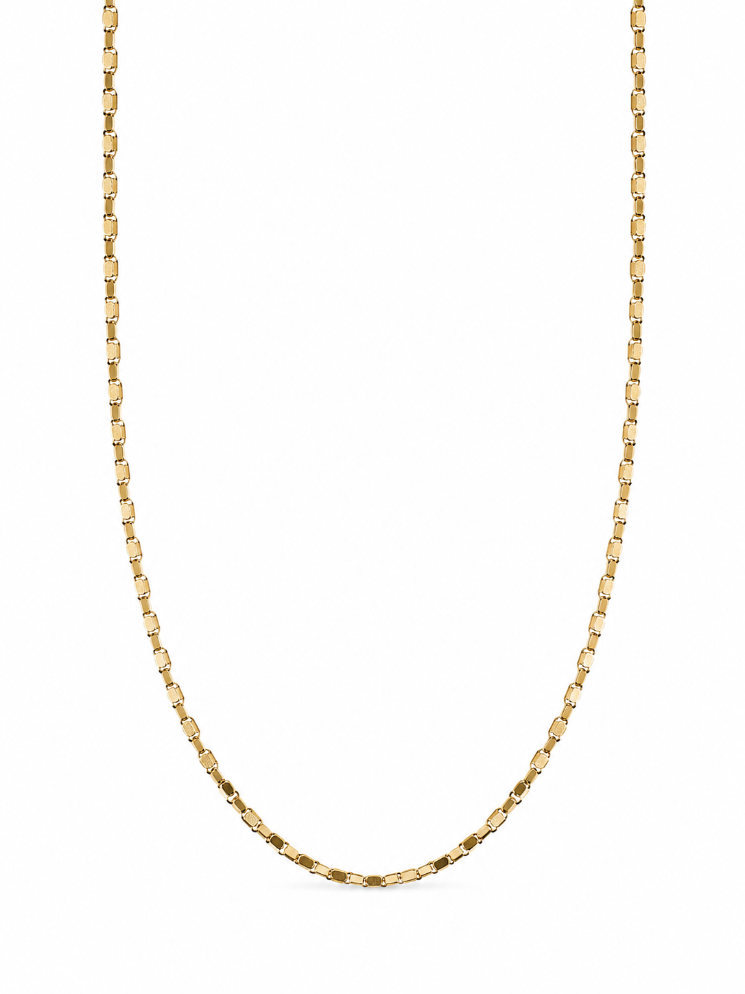 14KT Solid Yellow Gold 2 MM Mirror Link Chain