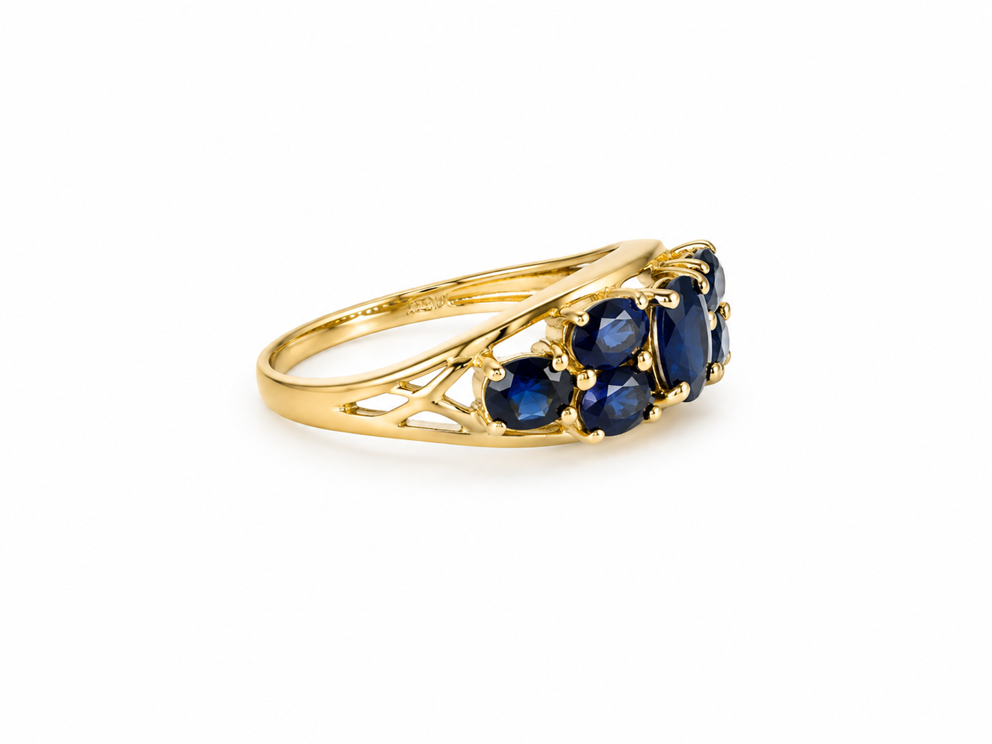 10KT Yellow Gold 1.25 STW Sapphire Ring [K14H]