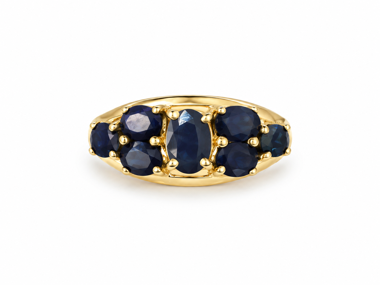 10KT Yellow Gold 1.25 STW Sapphire Ring [K14H]