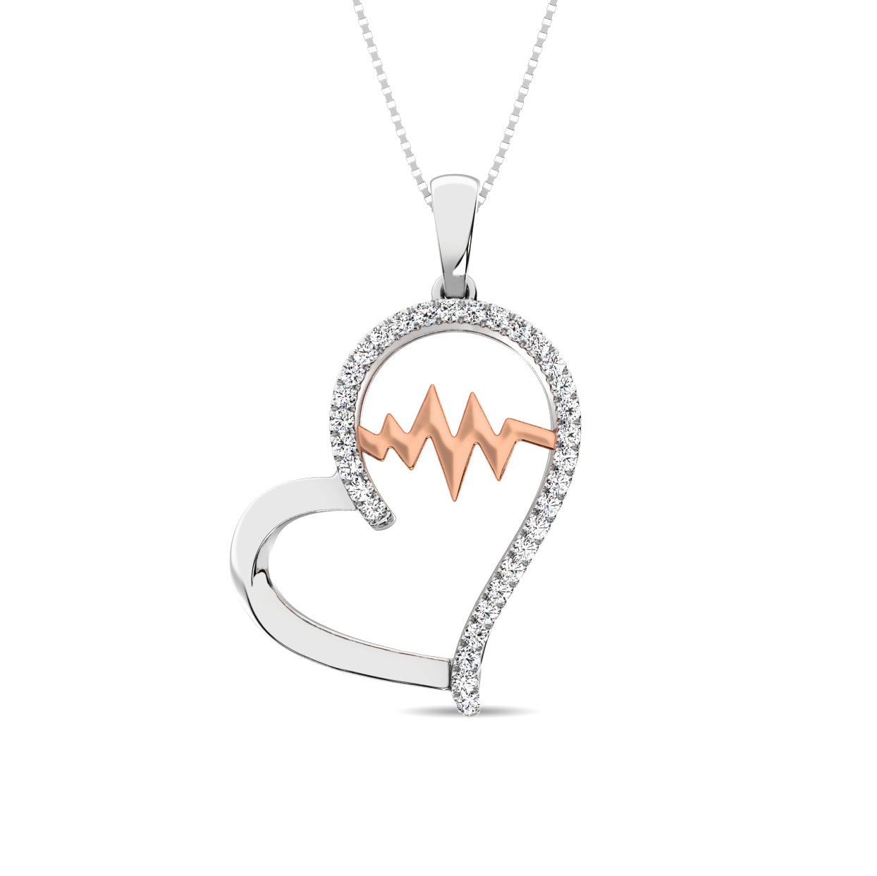 Sterling Silver 1/5 Ct.Tw. Glittering Beats Diamond Fashion Pendant